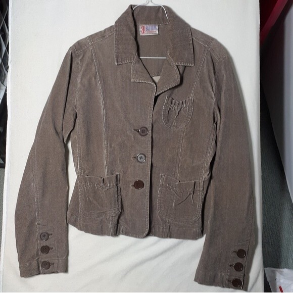 bill blass Cropped corduroy jacket brown blazer light academia vintage l top - Picture 1 of 7